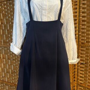 ModCloth Navy Pinafore Fit & Flare Suspender Jumper Size S Streetwear